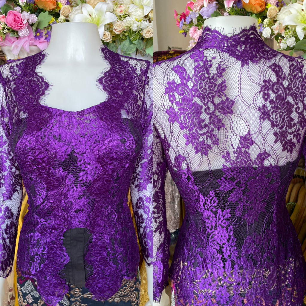 SALLY METALIK-(kebaya saja) kebaya Brokat Metalik Glossy Wanita Atasan Remaja Dewasa