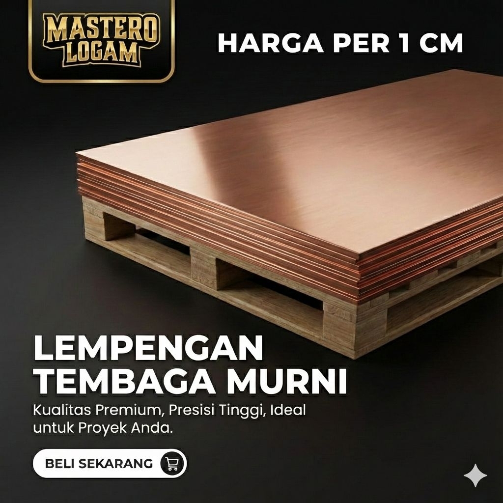 plat tembaga tebal 10mm || PER 1 CM TEMBAGA MURNI