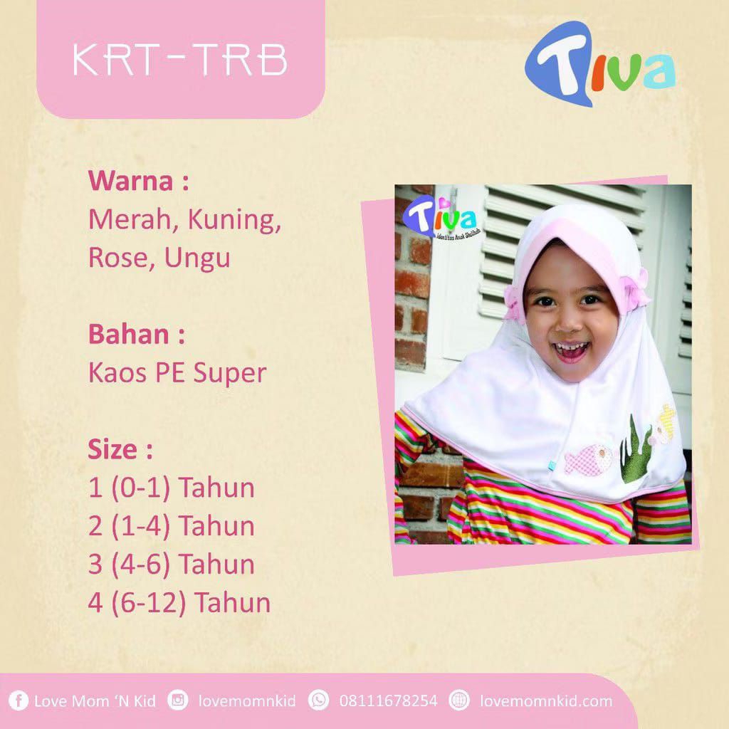 Jilbab baby tiva serut - ikan pink
