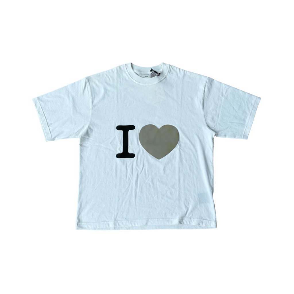 Hotel Official I Love White Oversized Tee (T-shirt Kaos)