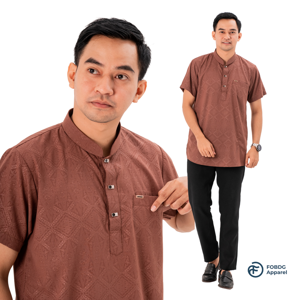 FOBDG Koko Meranti Dewas Pria Motif Batik Atasan Baju Muslim