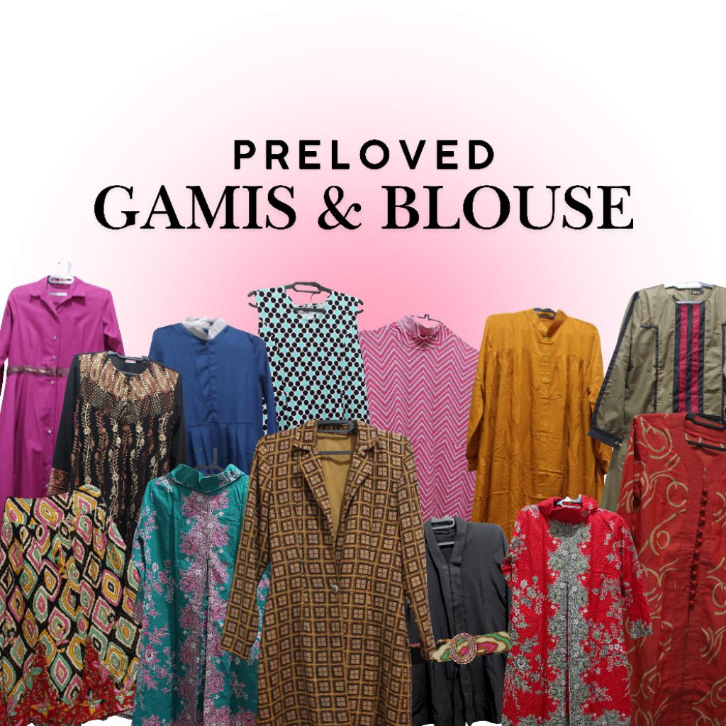 preloved dress gamis blouse batik rok