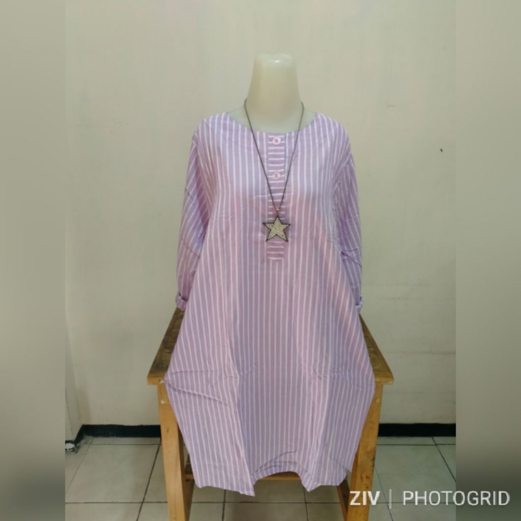 TUNIK MOTIF GARIS GARIS WANITA T1701