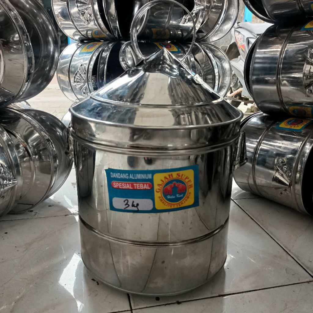 (Bonus centong nasi)Dandang Kukus Stainless Tebal Ukuran 3kg Spesial Tebal set  lengkap