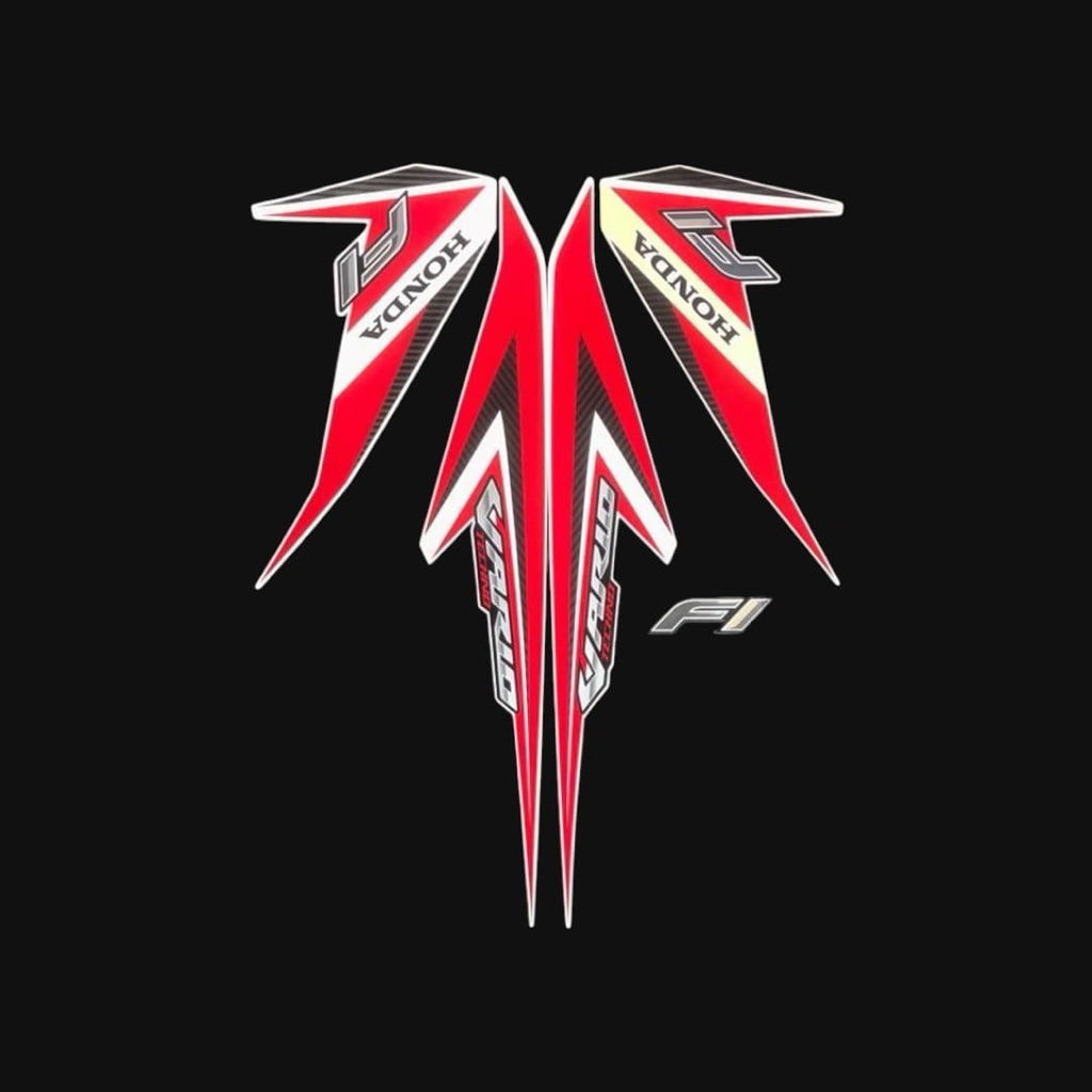 STRIPING STIKER VARIO TECHNO 125 2015 PUTIH LIS MERAH