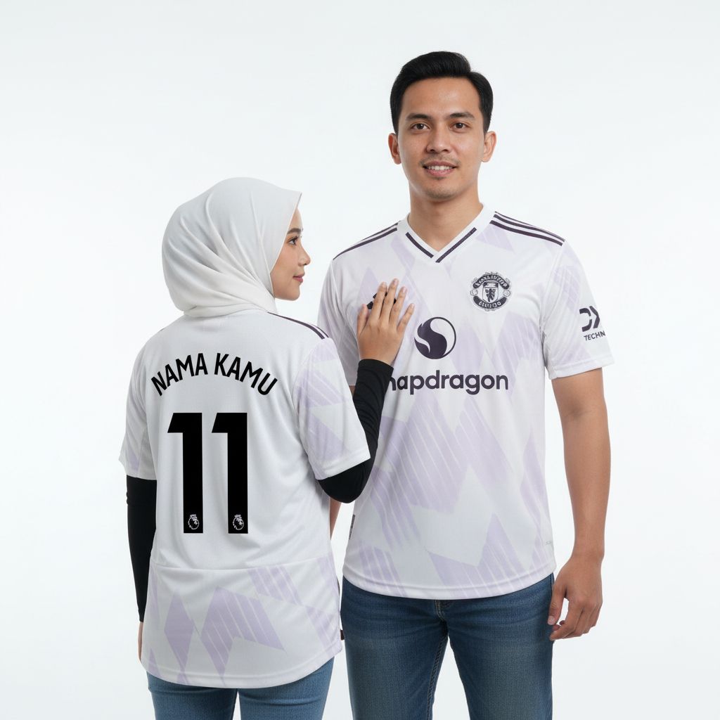 Player Issue mnchstr untd Away2025 2026 Jersey Baju Bola Mu Putih Pi Pasang Custom Sablon Nama Nomor