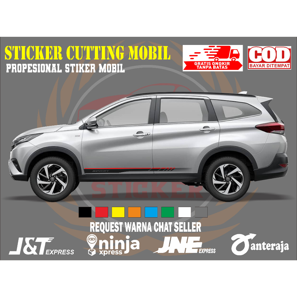 sticker mobil rush sticker mobil toyota rush stiker mobil rush sticker variasi body mobil