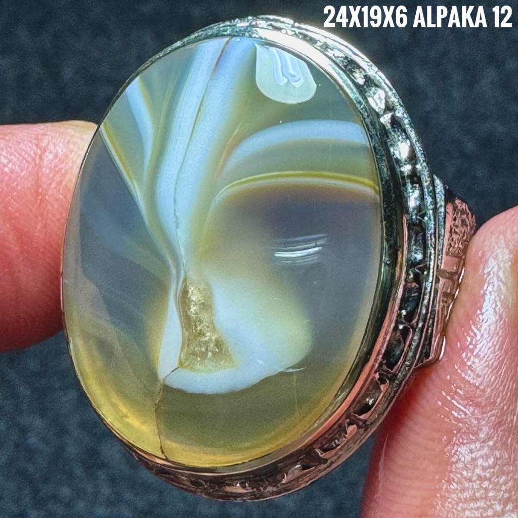 Cincin Batu Akik Natural Baturaja Palm (Asli Alam)