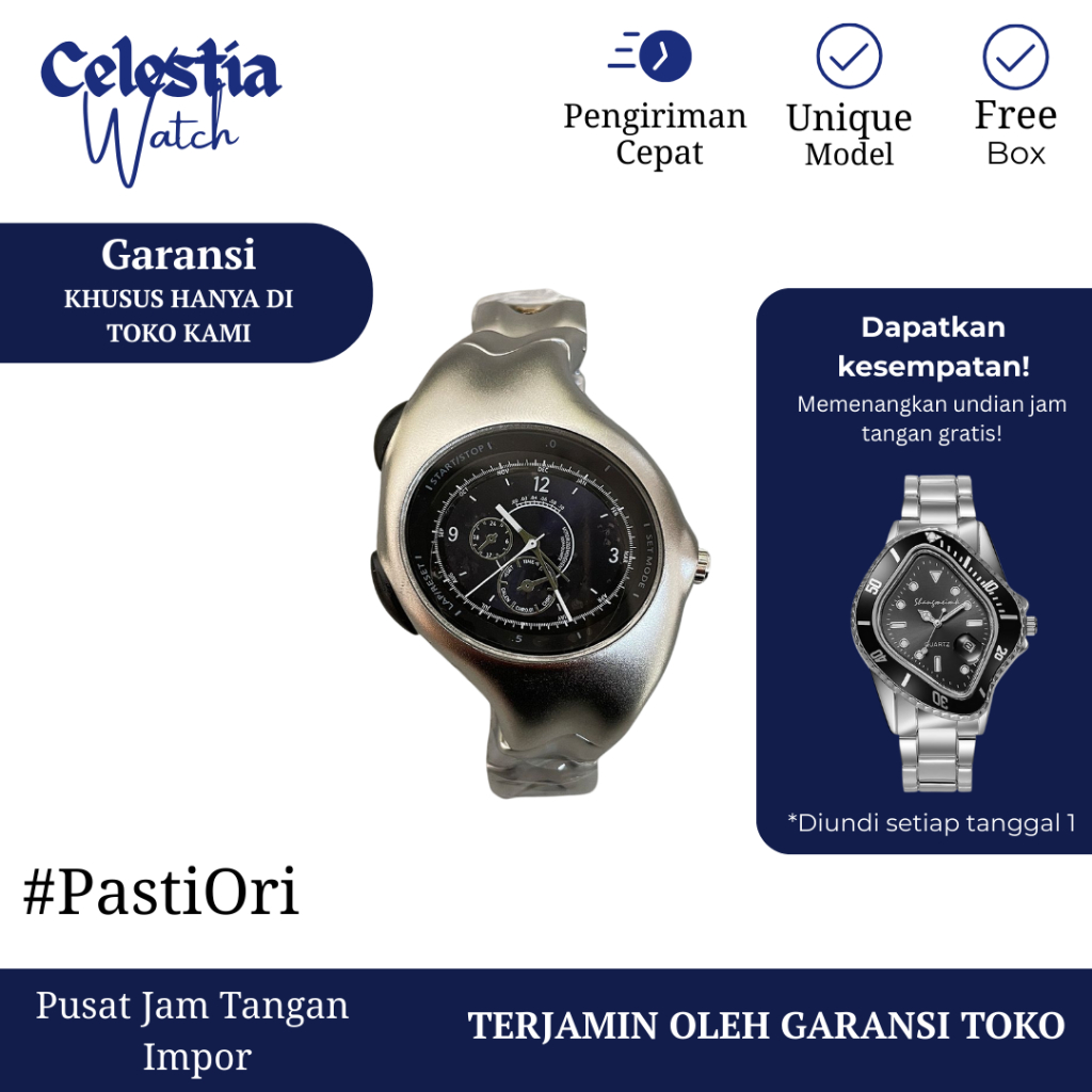 GARANSI TOKO Jam Tangan Homage Pria Merk Pintime Warna Hitam Model Viral Original Quartz Movement