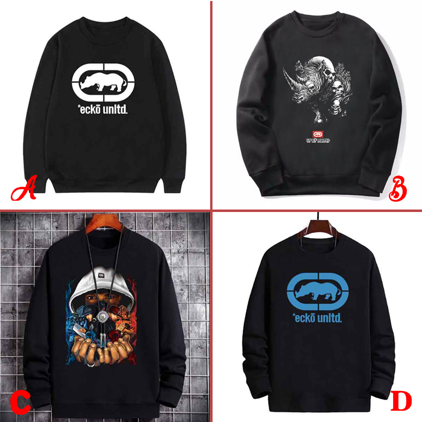 Sweater Ecko UNLTD Crewneck Sweatshirt Bahan Cotton Fleece