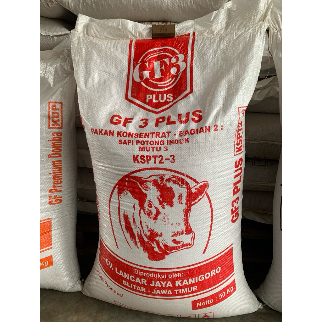 (ORIGINAL) GF3 Plus Pakan Konsentrat Sapi Penggemukan, 1 zak 50kg