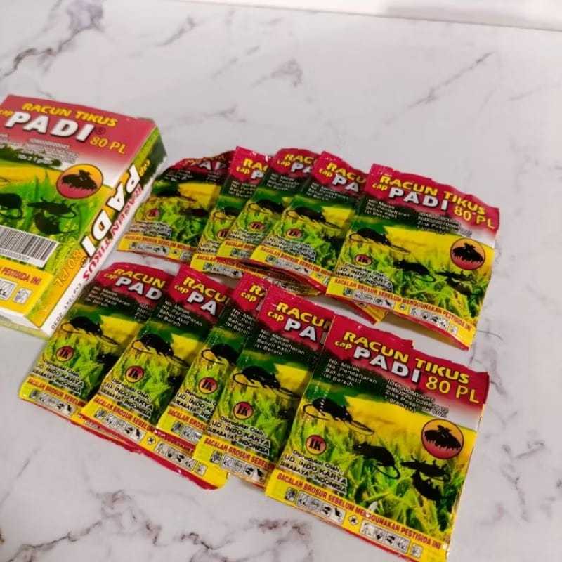 Racun tikus cap PADI isi 10 BOK (1 slop) ampuh membasmi hama tikus