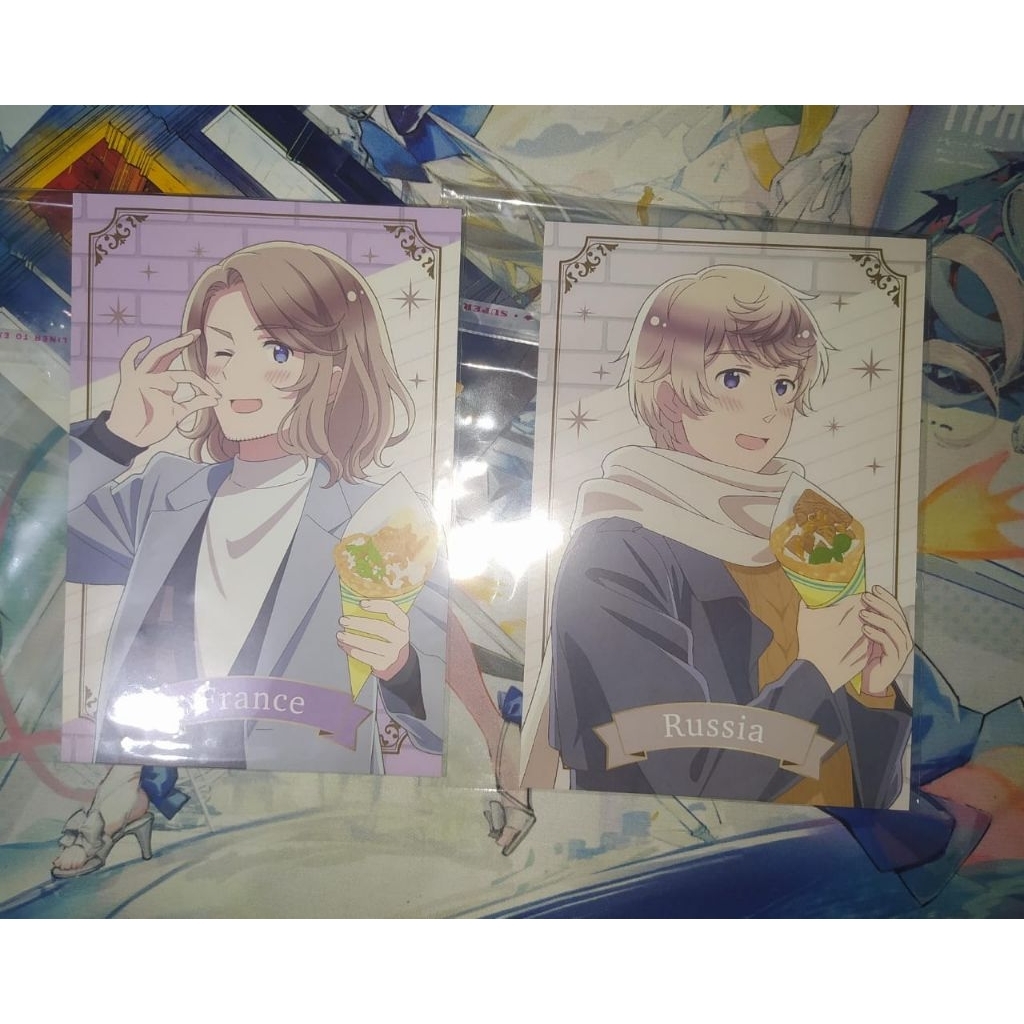Hetalia AGF 2025 England America Prussia China France Japan Russia Germany Figur Keychain Postcard B