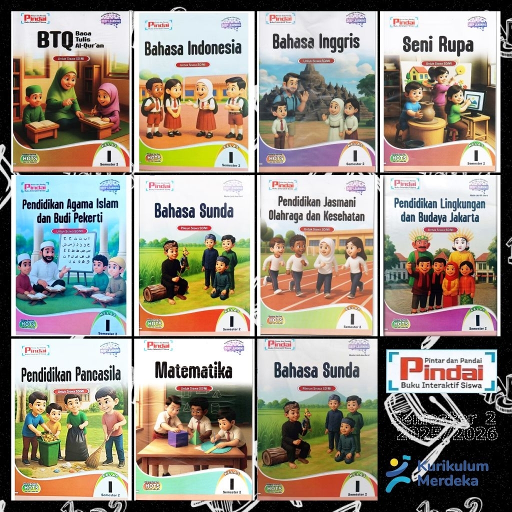 LKS Pindai SD Kelas 1 Semester 2 Kurikulum Merdeka Arya Duta