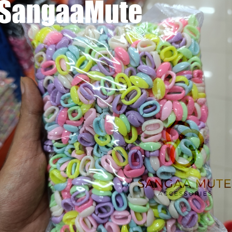 1 PON Manik Manik Pastel Bulat Rantai