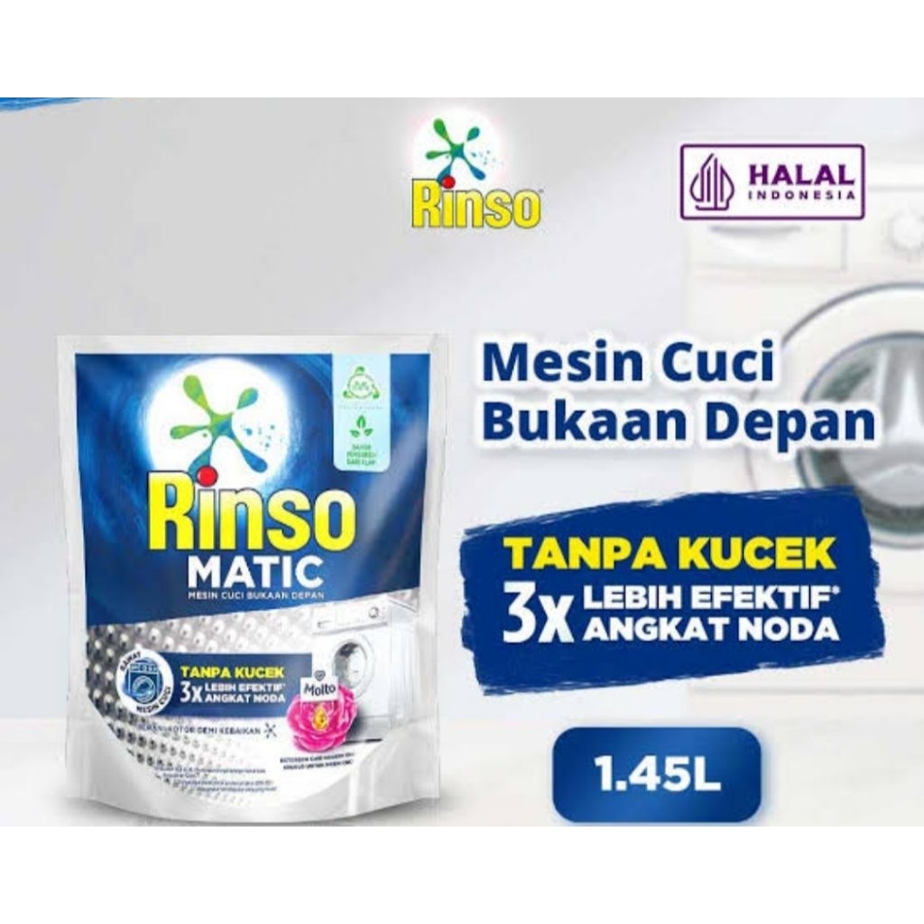 Rinso Detergen liquit Matic Cair front load 1.45 liter