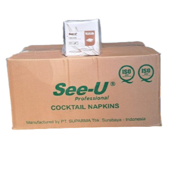 Tisu Plenty Dinner Cocktail Napkins Brown White | Tissue PLENTY Putih | SEE U Coklat | 1 Dus