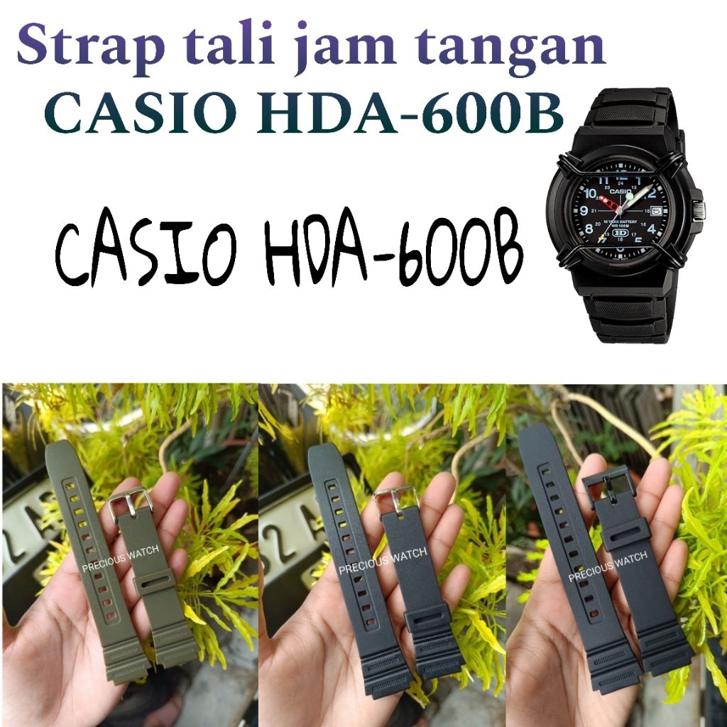Strap tali jam tangan casio HDA-600B Strap casio HDA 600B HDA600B HDA 600