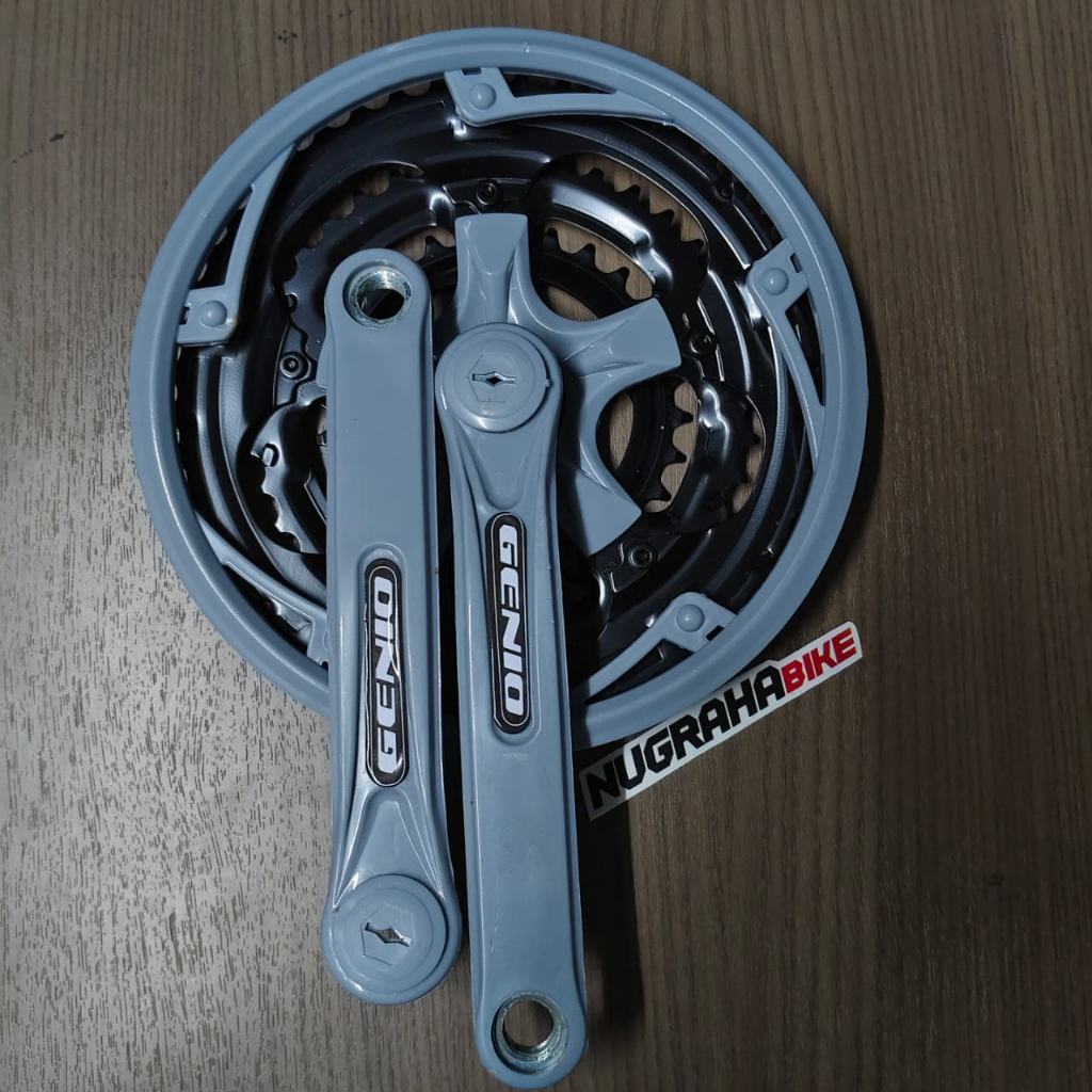 Gir 3 Susun Genio Abu – Gear Depan Sepeda 3-Speed, Warna Abu, Kuat & Tahan Lama