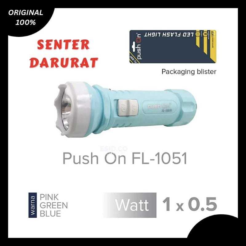 Grosir Senter Cas Push On Dengan Lampu Emergency(Tg)