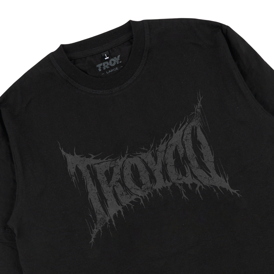 Troy Company Double Sleeve Double Layer Longsleeve Tshirt Pure Black Wrath - Kaos Lengan Panjang Hitam DSD 2529