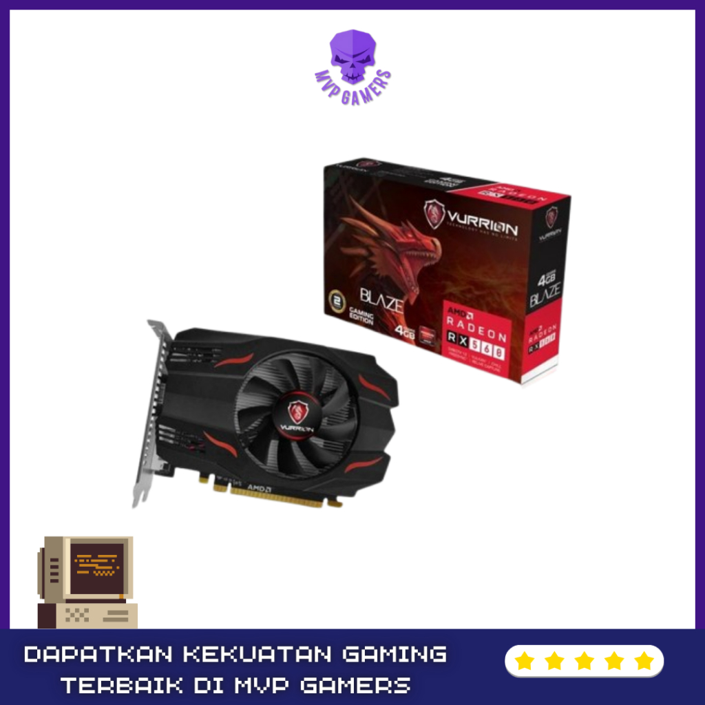 VGA VURRION RX 560 4GB GDDR5 128Bit I Kartu Grafis RX560 4 GB Gaming 1080P PC Desktop