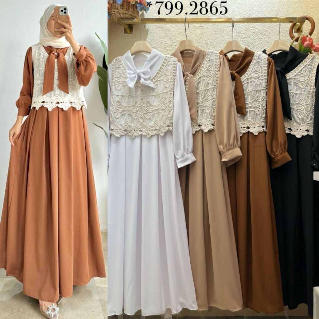 RIYUKA DRESS CERUTY VEST PREMIUM ORI YUNA /GAMIS YUNA /GAMIS VEST /GAMIS IMPORT /GAMIS ROMPI