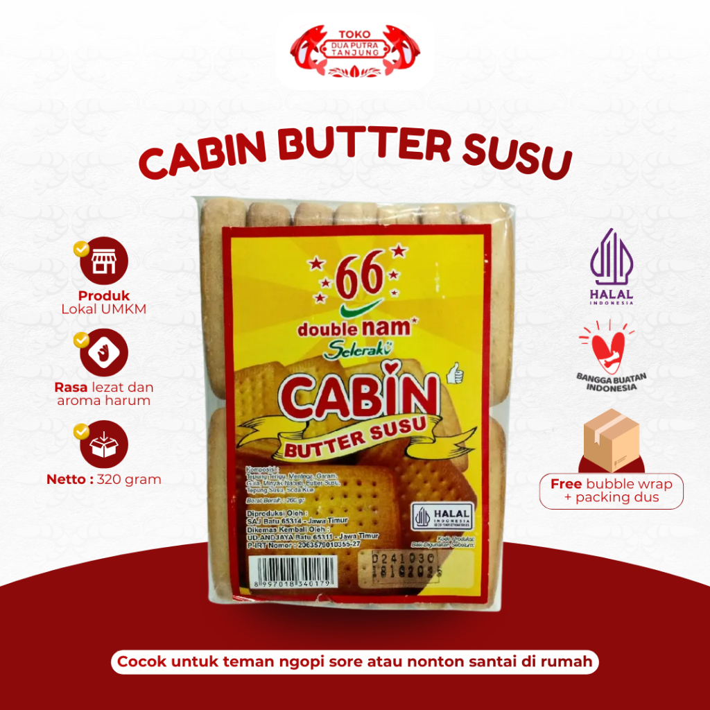 Dua Putra Tanjung Kue Kering Cabin Butter Susu Double Nam 66 Biskuit Susu Gabin Mentega