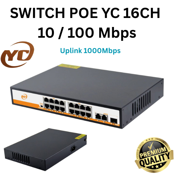 SWITCH POE 16Port  POE SWITCH 16+3PORTS 10/100/1000Mbps  / SWITCH hub POE 2Uplink+FO