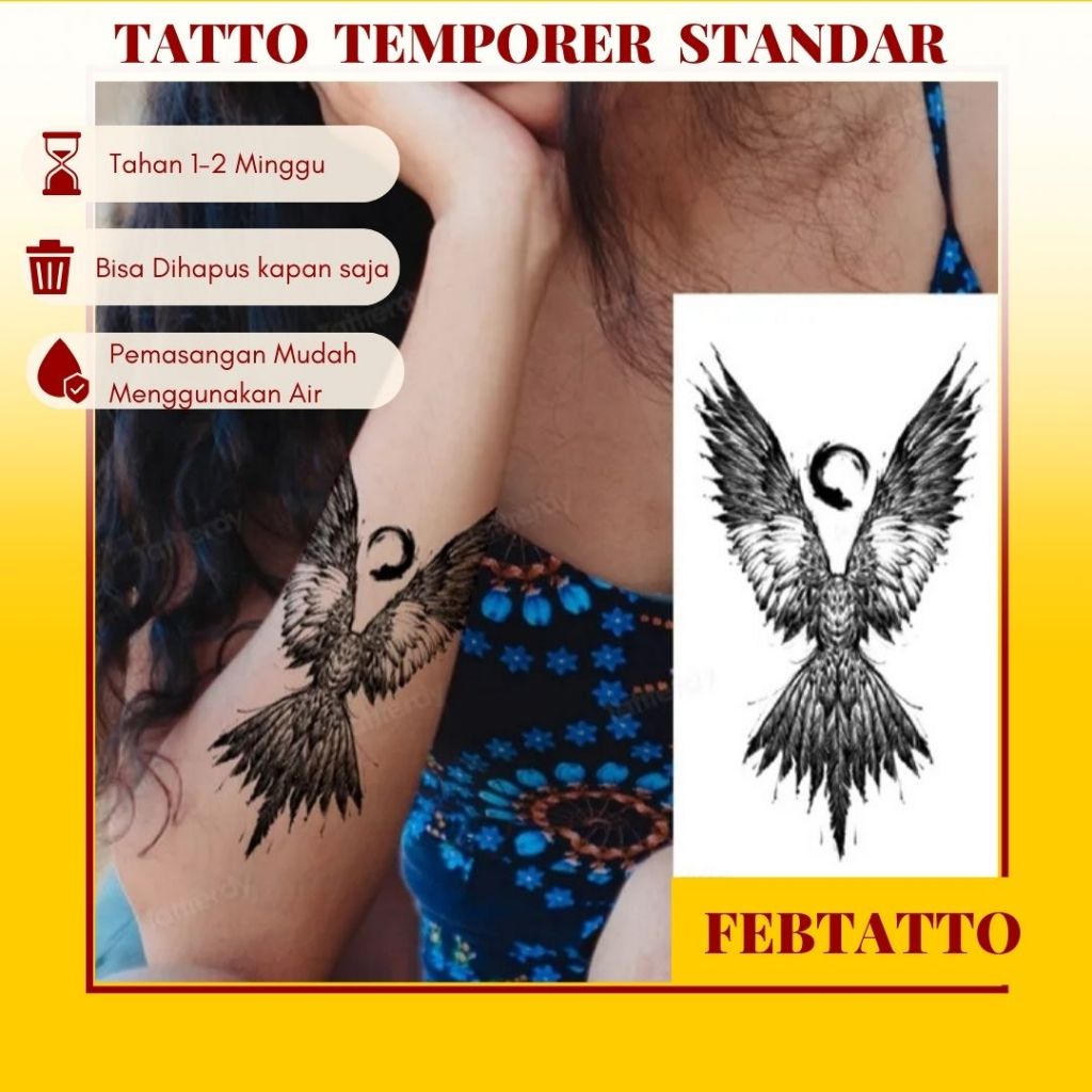 Temporary Tattoo Size 21cmx11cm Aesthetic Tattoo Halal Wholesale Tattoo sayap XQB 545