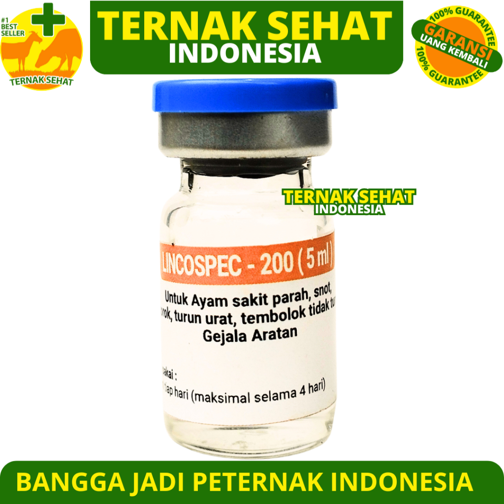LINCOSPEC 5ML - Obat Ayam Infeksi CRD Snot Ngorok Korisa Berak Hijau Berak Putih