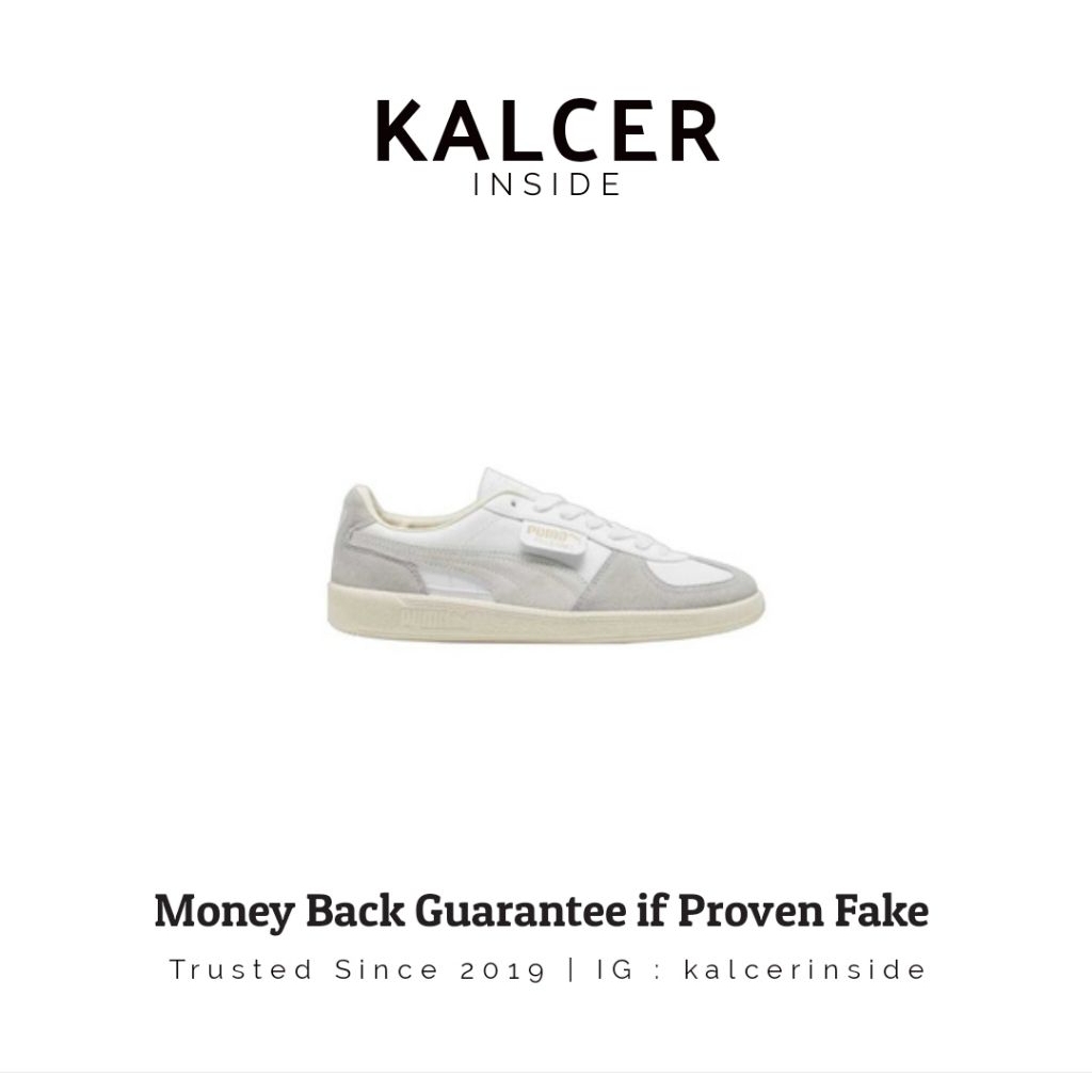 Puma Palermo Leather White Cool Light Grey Gum (100% ORIGINAL)