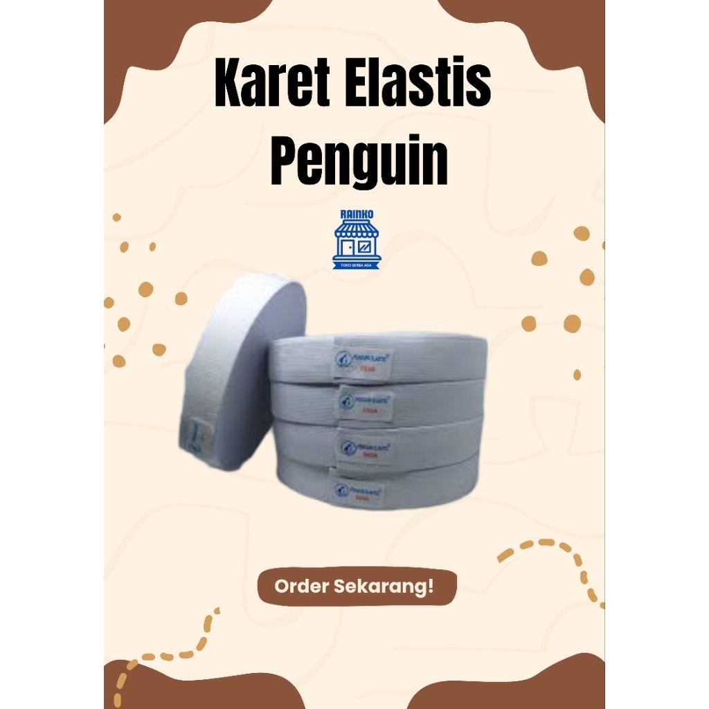 ( 1 Roll ) Karet Elastis Pinguin/Karet Elastis