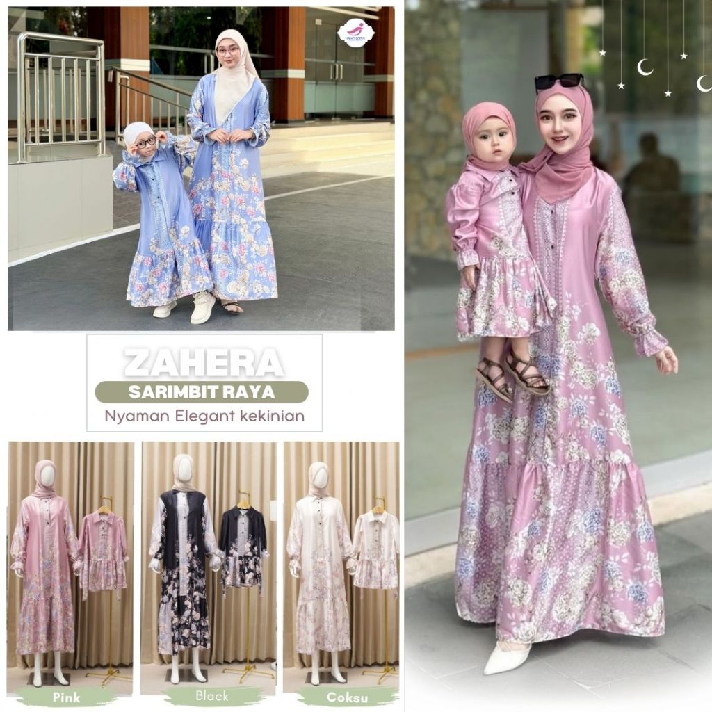 Baju Couple Ibu Anak Perempuan Terbaru 2026 | Gamis Lebaran / Kondangan Dior Silk Premium