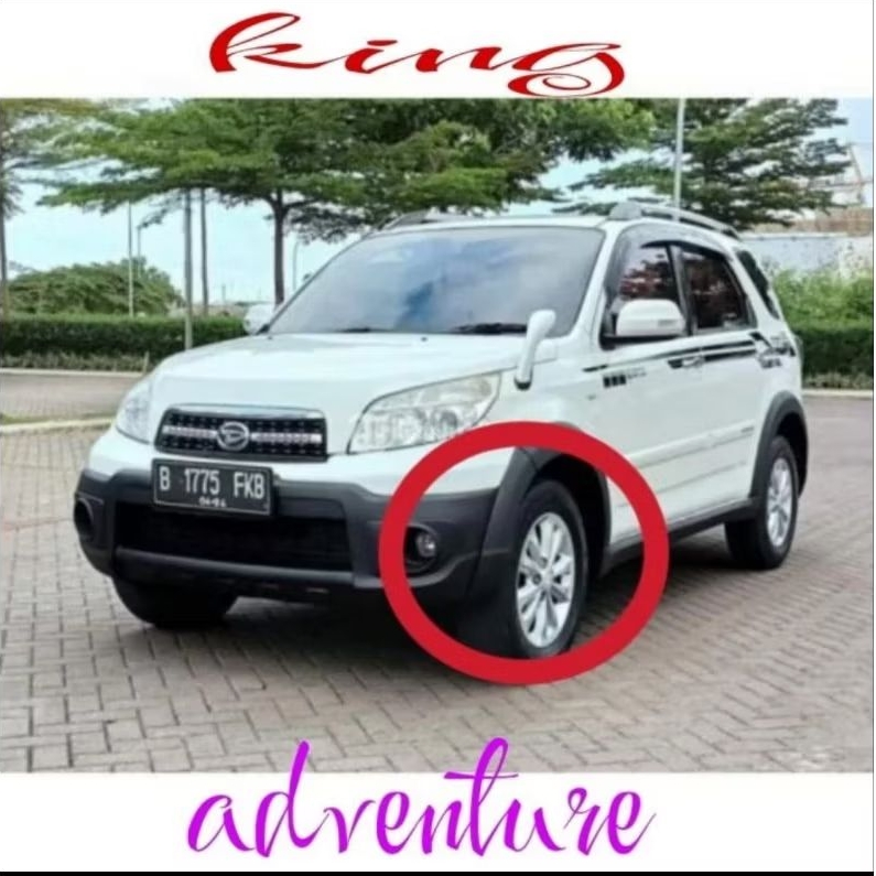 over fender Terios rush tx adventure sambungan depan