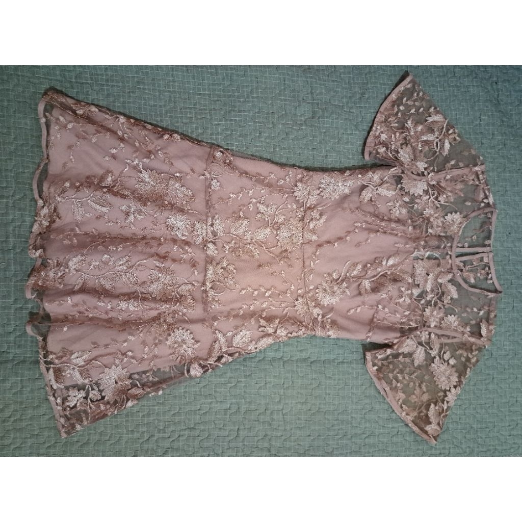 Dress brokat bunga salem muda