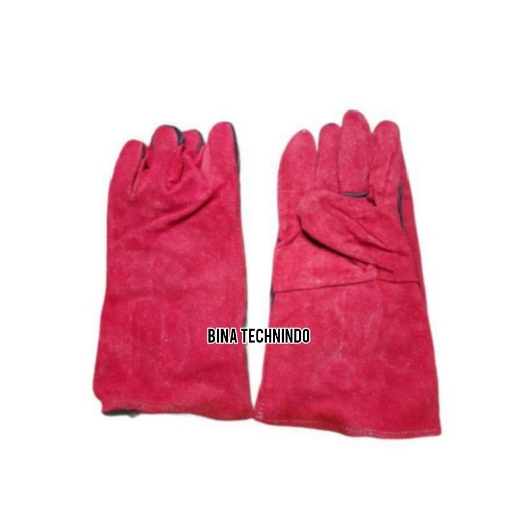 Sarung tangan kulit las merah. sarung tangan las. sarung tangan merah. sarung tangan kulit. sarung t