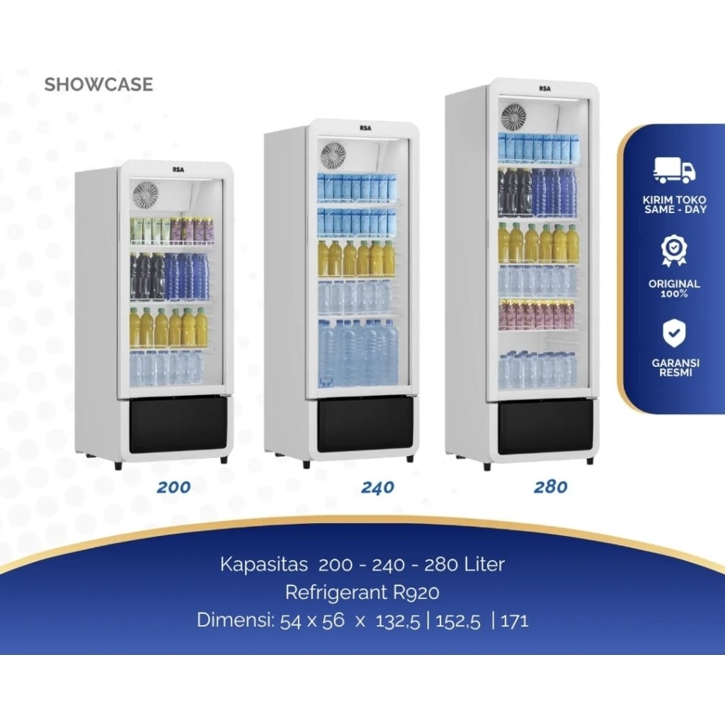 SHOWCASE RSA 3 RAK RUBY 200 LITER