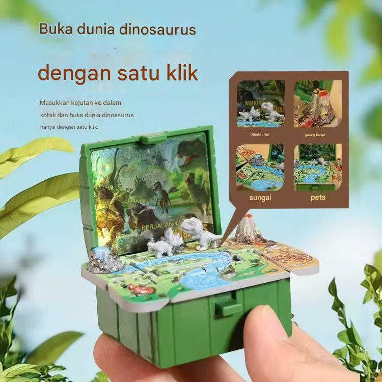 3D Miniature Jurassic Dinosaur Keychain Gantungan Kunci Mainan Small Gift Unik BOX KEJUTAN SDI