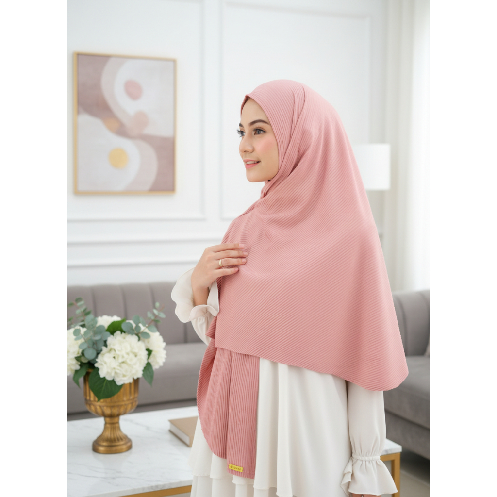 Razwa Nazima - Jilbab pasmina instan jumbo plisket terbaru bahan jersey premium - All Varian Color