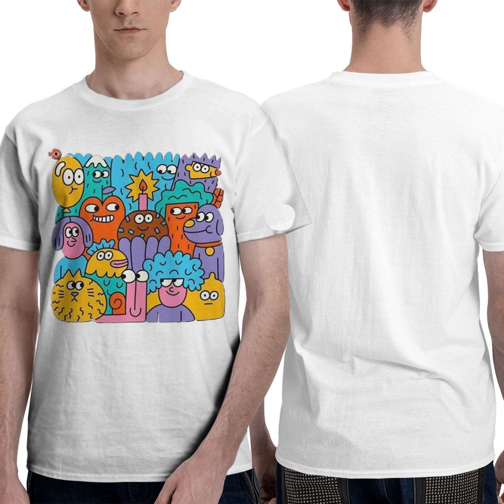 T-Shirt Karakter Kartun 200g Katun Murni Leher Bulat Nyaman dan Stylish untuk Aktivitas Sehari-hari