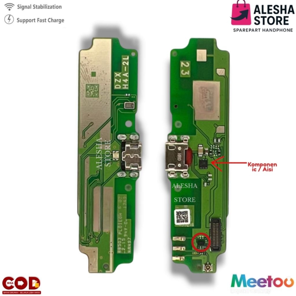 Flexibel Charger + ic FOR XIAOMI REDMI 4A ORIGINAL 1:1 + MIC Full Komponen Aisi -  Connector Carger 