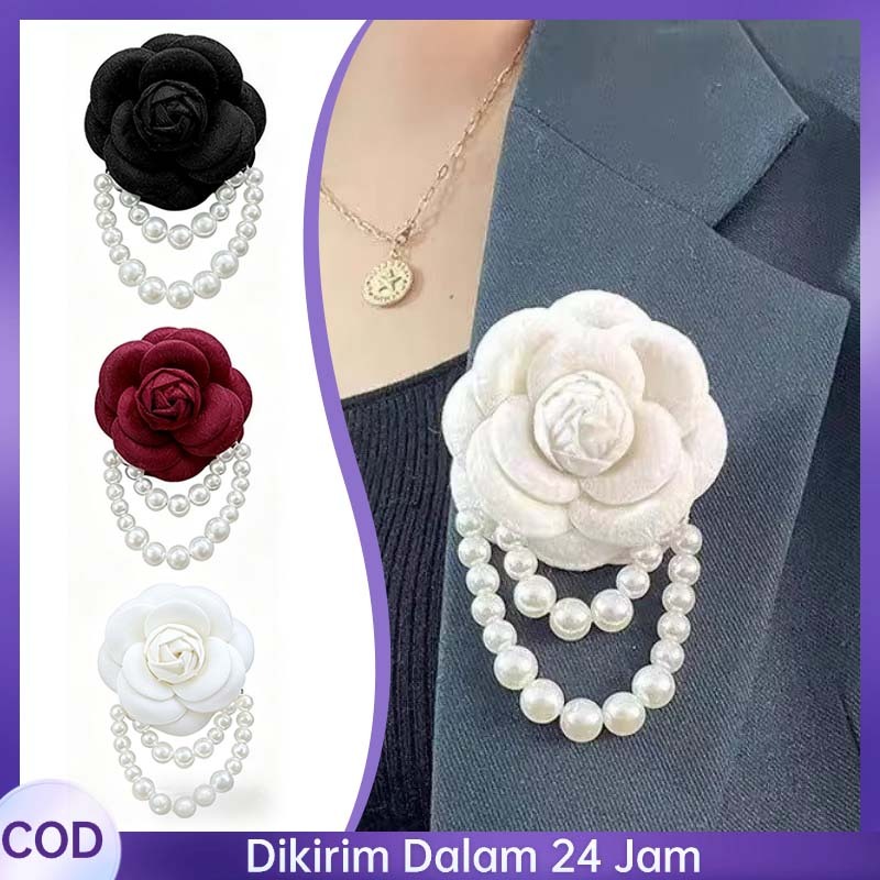 1pcs Bros Besar Mewah Bunga Aksesori Serbaguna Bros Bunga Mawar Premium Mutiara Bros Bunga