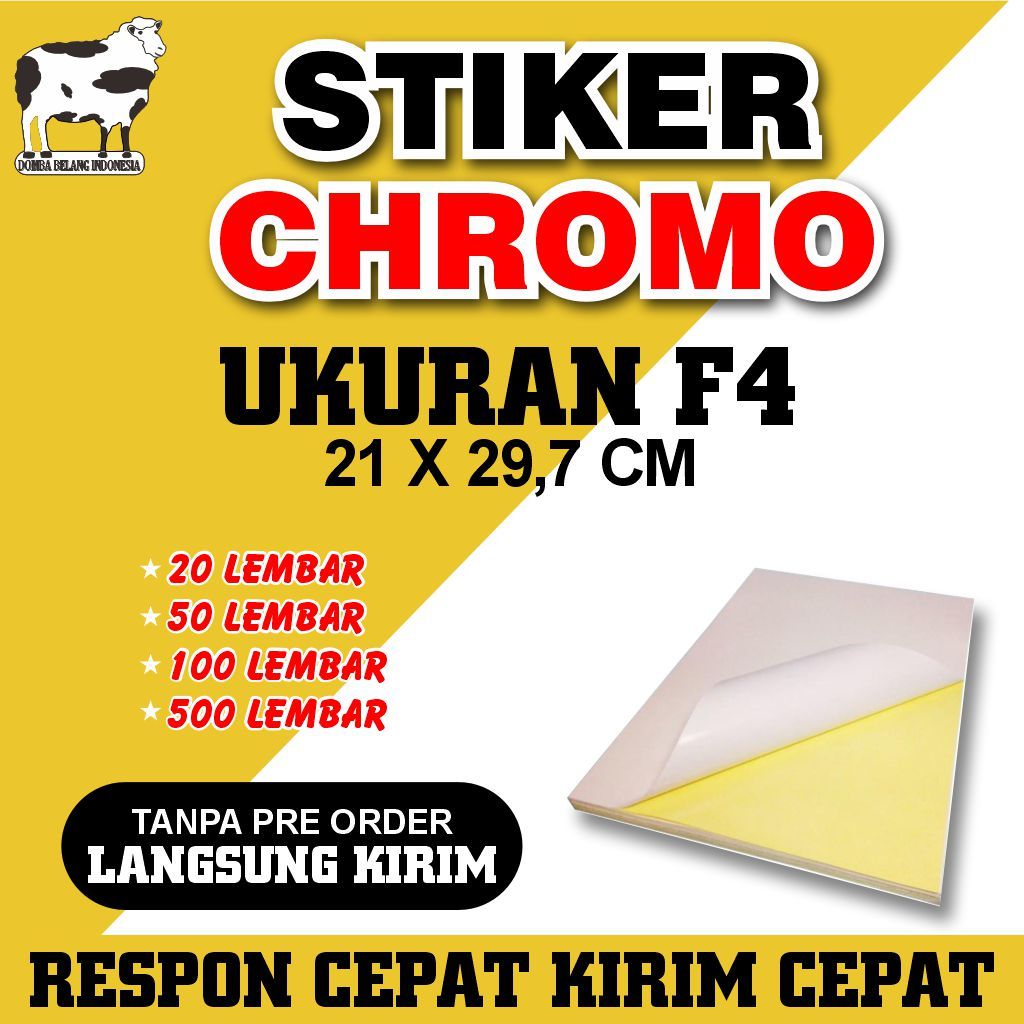 Kertas Stiker Chromo A4 (Stiker Glossy) Isi 500 Lembar (1 Rim)