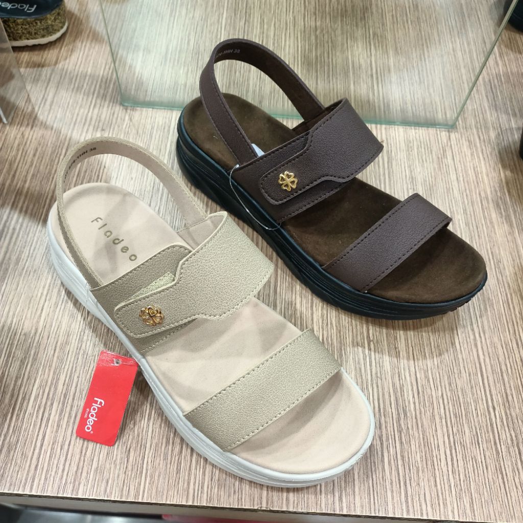 sandal tali wanita wedges 3cm ringan FLADEO original