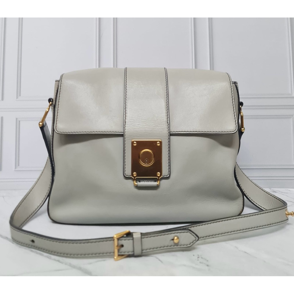 Tod’s Grey Leather Shoulder Crossbody Bag ORIGINAL Kulit