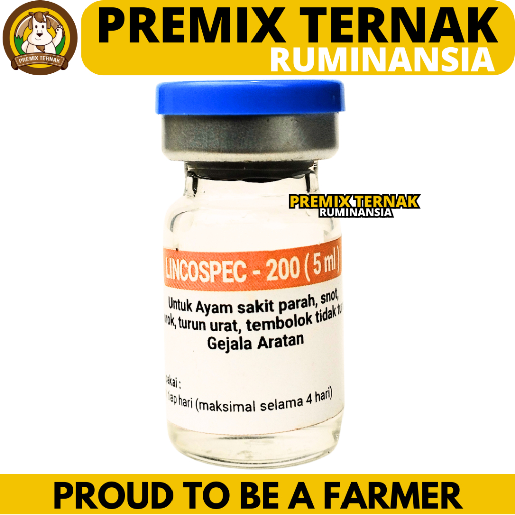 LINCOSPEC 5ML - Obat Ayam Infeksi CRD Snot Ngorok Korisa Berak Hijau Berak Putih