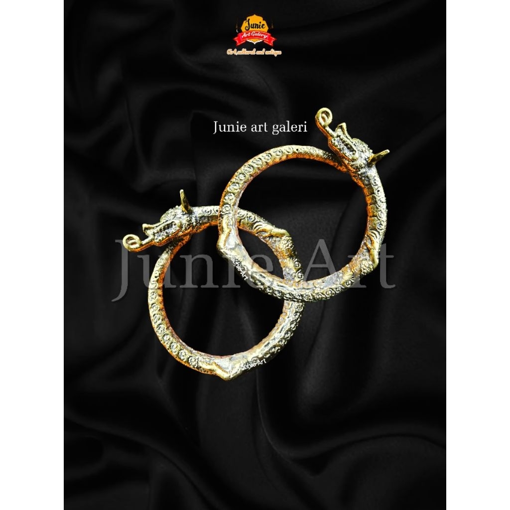 Sepasang Gelang Naga Kuningan Emas