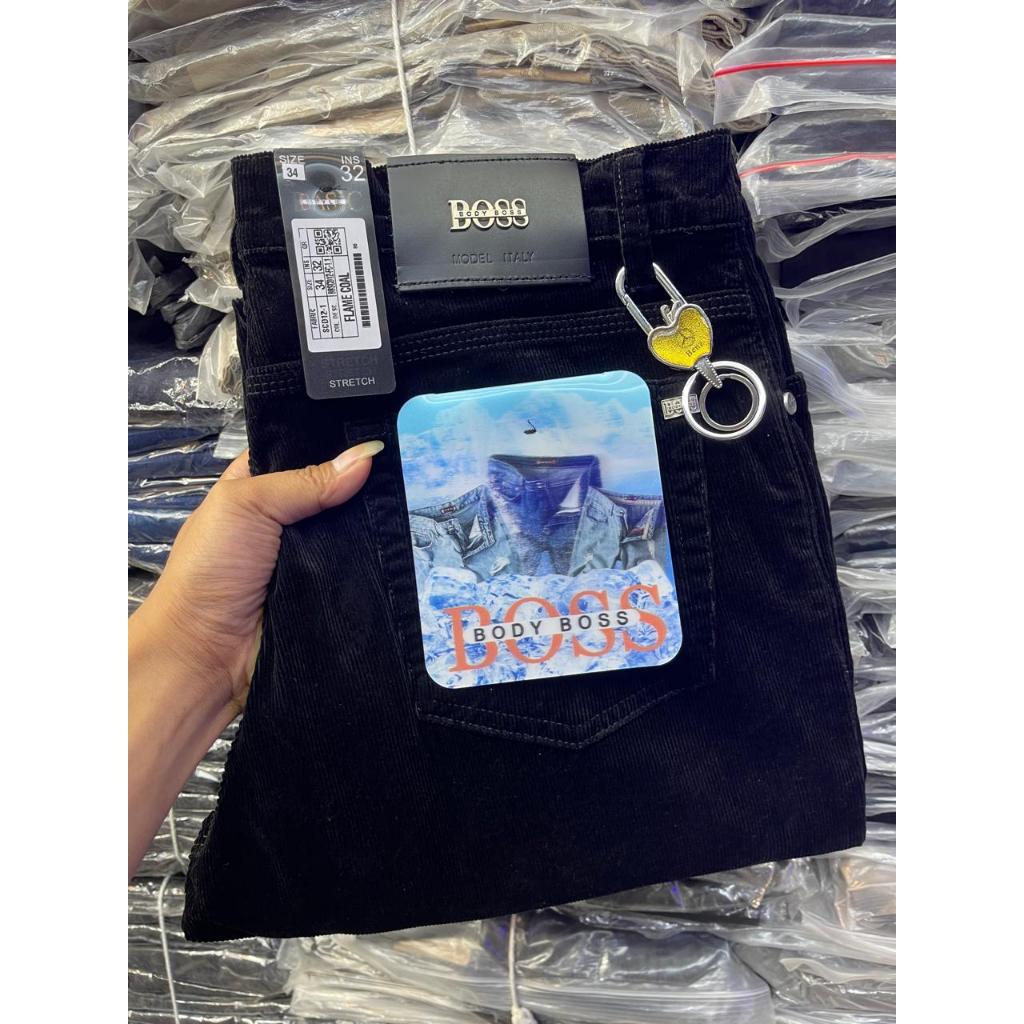 Celana Pria Corduroy Black Stretch BODY Boss Hitam - Regular Fit Kordoray #Celanapriacodoray #celana