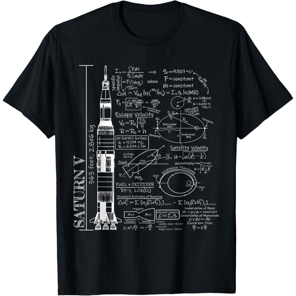 Baju kaos anak Saturn V Saturn 5 Rocket Science Equations T-Shirt